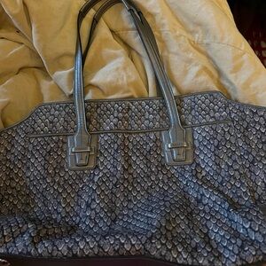 Coach Gray Snake Print Tote Bag